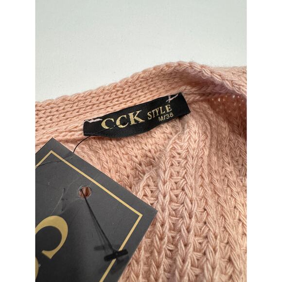 NEW CCK Style Wool-Blend Cardigan M/38 Pink Open Front Long Sleeve Pocket NWT - Picture 6 of 11